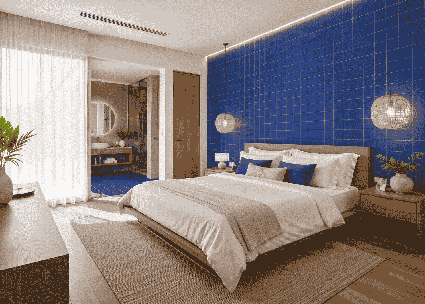Blue Iriant Bali Glaze Lavastone Design Interior Inspiration Bedroom (1)